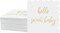 100 Pcs Scalloped Baby Shower Napkins Hello Sweet Decorations 5 x 5 Inch for Baby Shower Party Decor(white, gold)